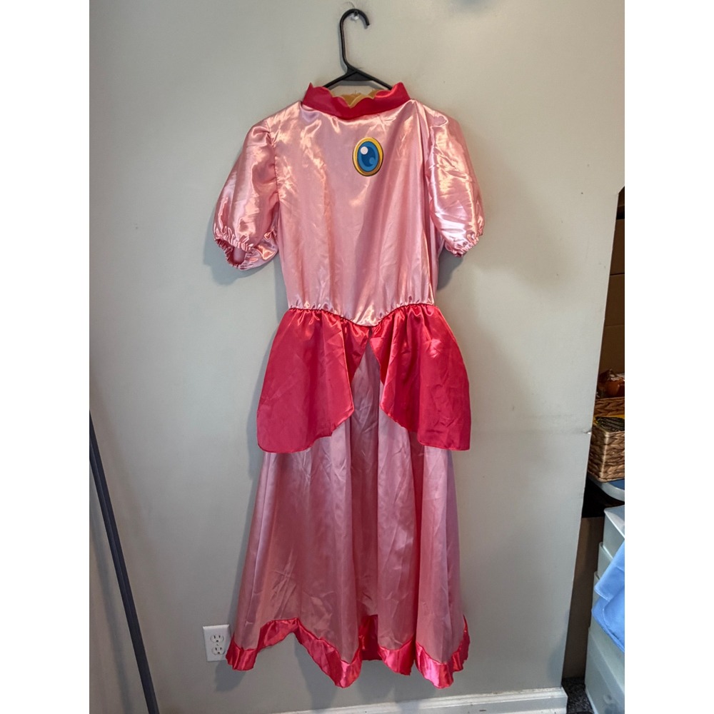 Nintendo Super Mario Rubies Princess Peach Costume Dress Pink Womens Cosplay